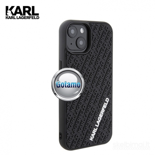 1123 Dėklas nugarėlė Karl Lagerfeld Style1 su 3D Multi Logo – Apple iPhone 15