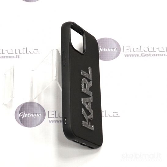1125 Dėklas nugarėlė Karl Lagerfeld Style3 su 3D Logo Glitter – Apple iPhone 15