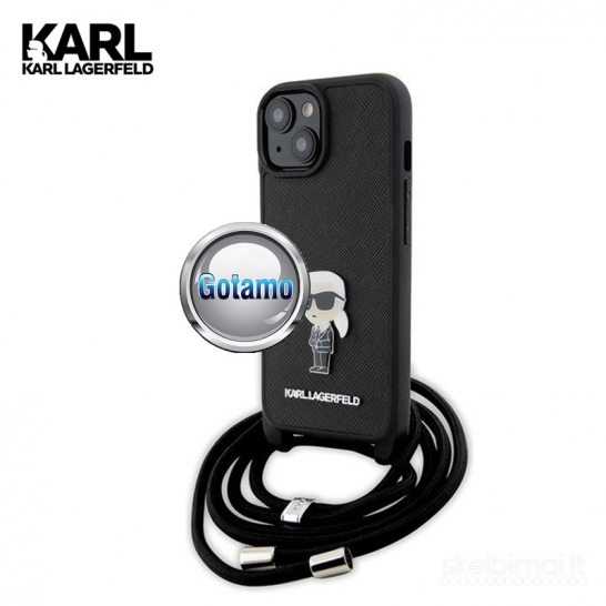 1126 Dėklas nugarėlė Karl Lagerfeld Style4 Saffiano Apple iPhone 15