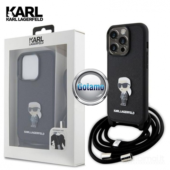 1127 Dėklas Karl Lagerfeld Style4 Saffiano Crossbody – Apple iPhone 15 Pro