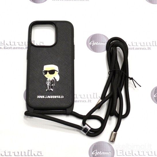 1127 Dėklas Karl Lagerfeld Style4 Saffiano Crossbody – Apple iPhone 15 Pro