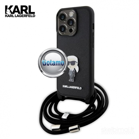 1127 Dėklas Karl Lagerfeld Style4 Saffiano Crossbody – Apple iPhone 15 Pro