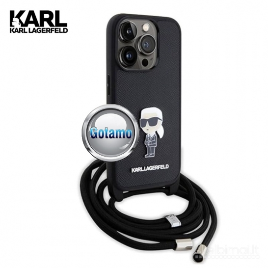 1127 Dėklas Karl Lagerfeld Style4 Saffiano Crossbody – Apple iPhone 15 Pro