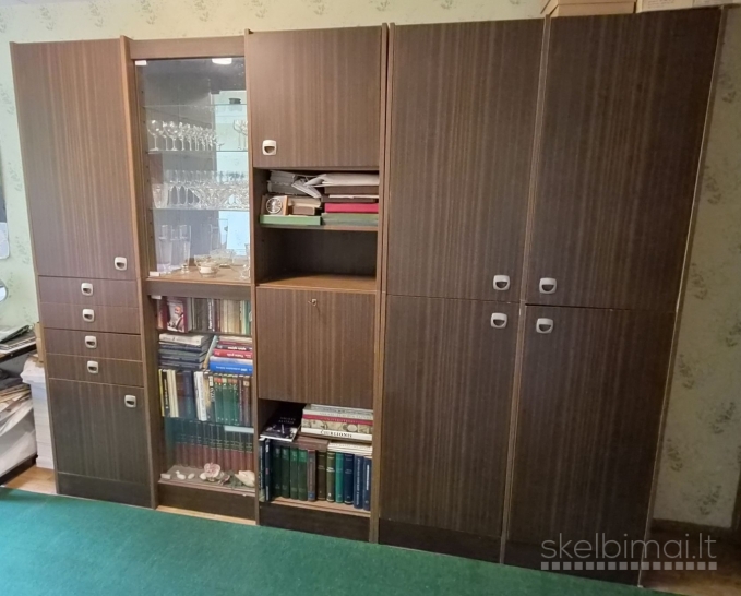 Dovanoju sekciją su stikline vitrina, tvarkinga