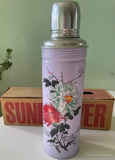 Sunflower termosas termosai su metaliniu korpusu ir stikline viduje 0.860l
