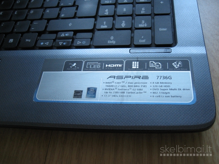 Didelis ACER 7736G 17.3 HD LED/ 2.53GHz/ 500GB
