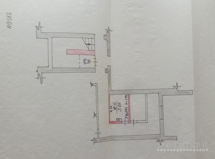 PARDUODAMAS 1 KAMBARIO BUTAS GELGAUDIŠKYJE