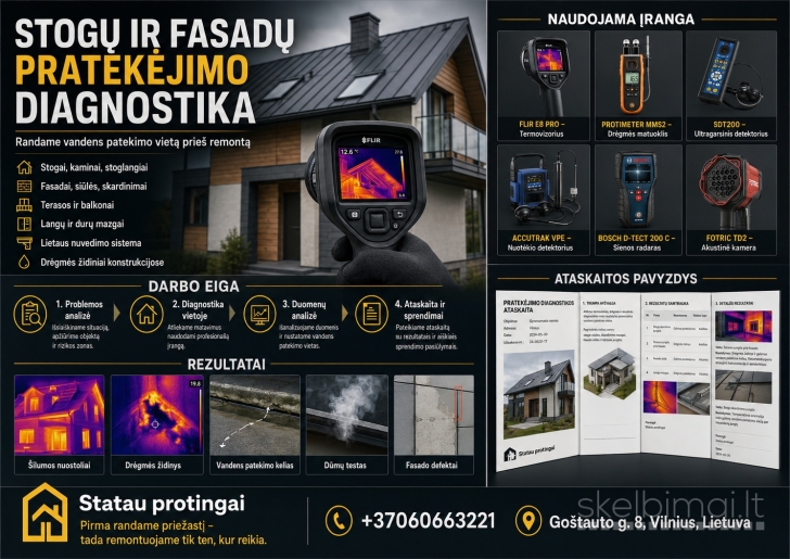 Bėga per stogą? Pratekėjimo diagnostika be ardymo