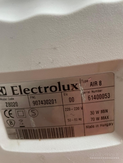 Electrolux Z8020 oxy3 silence Oro valytuvas valytuvai MIN 30W , MAX 70W, 220V