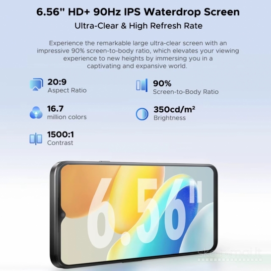 Naujas išmanusis telefonas DOOGEE N55 Pro 256GB / 16GB, galinga baterija