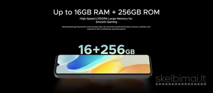 Naujas išmanusis telefonas DOOGEE N55 Pro 256GB / 16GB, galinga baterija