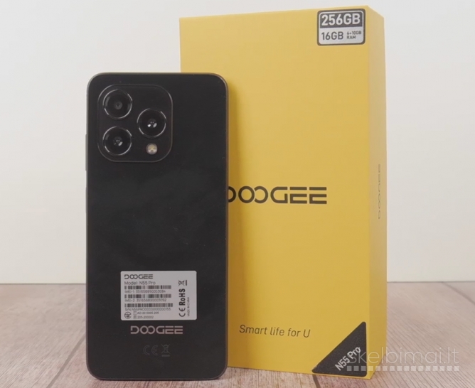 Naujas išmanusis telefonas DOOGEE N55 Pro 256GB / 16GB, galinga baterija