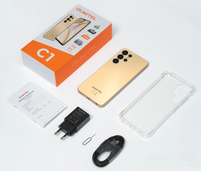Naujas išmanusis telefonas OUKITEL C1 128GB / 16GB, talpi 5150 mAh baterija