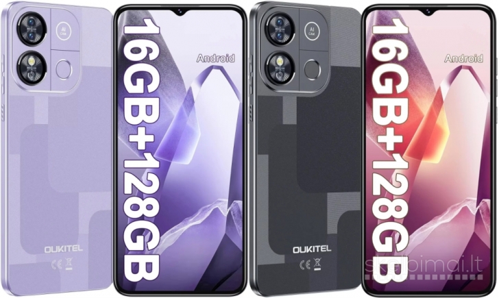 Naujas išmanusis telefonas OUKITEL C57 Pro 128GB/16GB, talpi 4300mAh baterija