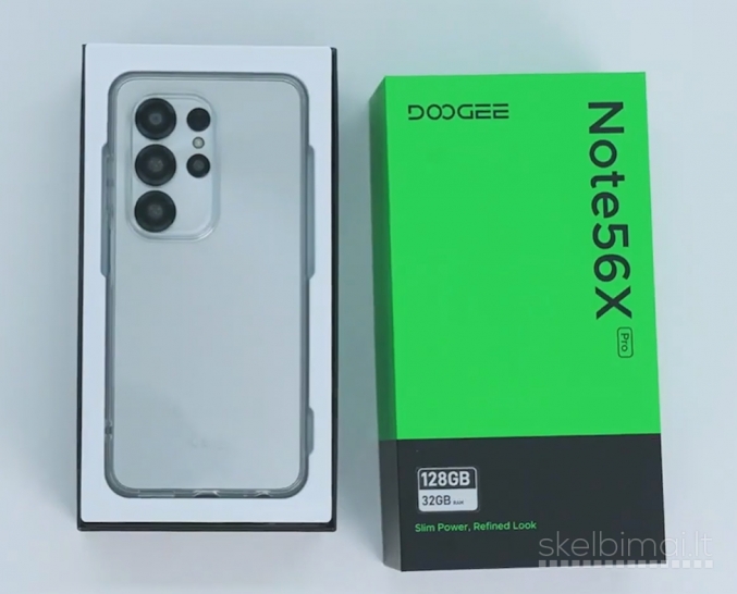 Naujas Telefonas DOOGEE Note56X Pro, NFC, 128GB/32GB, Galinga 6150mAh Baterija