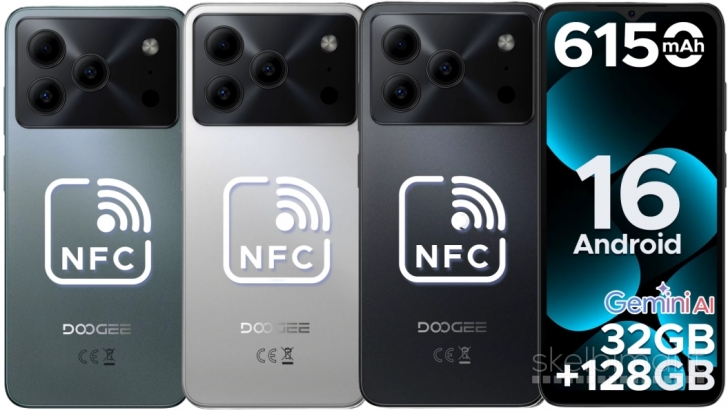 Naujas telefonas DOOGEE Note56 Pro, NFC, 128GB / 32GB, talpi 6150mAh baterija