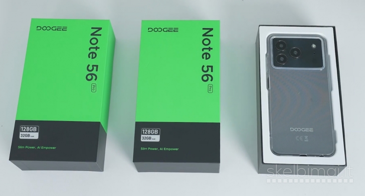Naujas telefonas DOOGEE Note56 Pro, NFC, 128GB / 32GB, talpi 6150mAh baterija