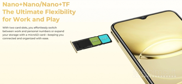 Naujas telefonas OUKITEL C1 128GB/16GB, talpi 5150mAh baterija