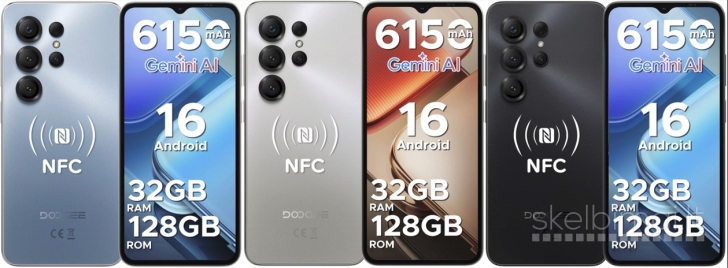 Naujas telefonas DOOGEE Note56X Pro, NFC, 128GB / 32GB, galinga 6150mAh baterija