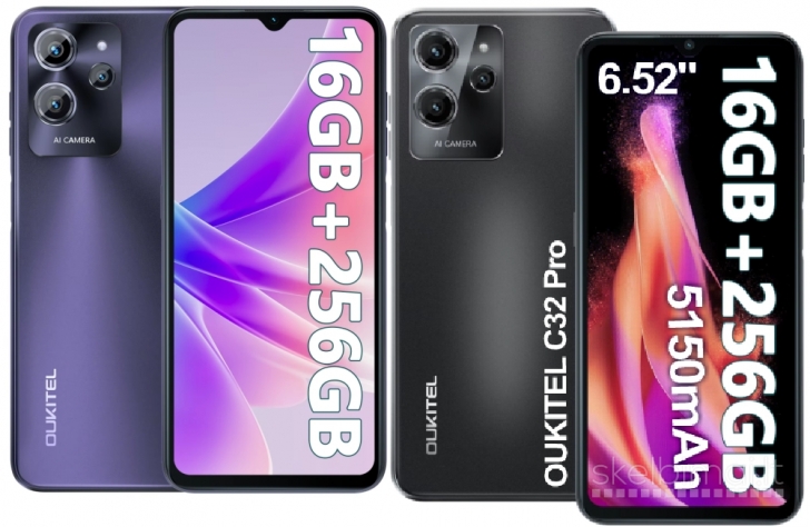 Naujas išmanusis telefonas OUKITEL C32 Pro 256GB / 16GB, talpi 5150 mAh baterija