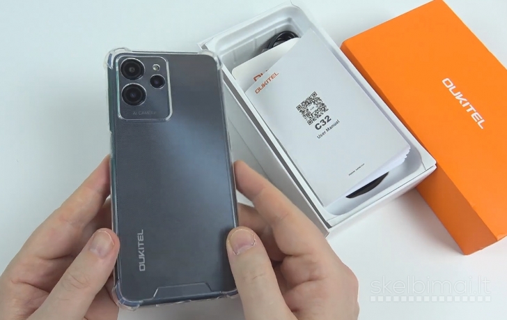 Naujas išmanusis telefonas OUKITEL C32 Pro 256GB / 16GB, talpi 5150 mAh baterija