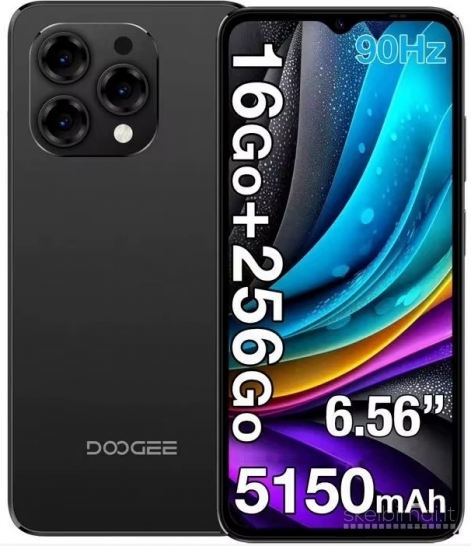 Naujas išmanusis telefonas DOOGEE N55 Pro 256GB / 16GB, galinga 5150mAh baterija