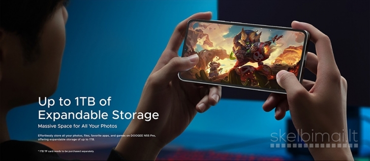 Naujas išmanusis telefonas DOOGEE N55 Pro 256GB / 16GB, galinga 5150mAh baterija