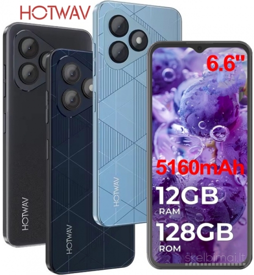 Naujas Telefonas HOTWAV Note 15 Pro 128GB/12GB, Galinga 5160mAh Baterija