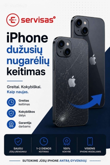 iPhone ekranų, baterijų keitimas (Kaune)
