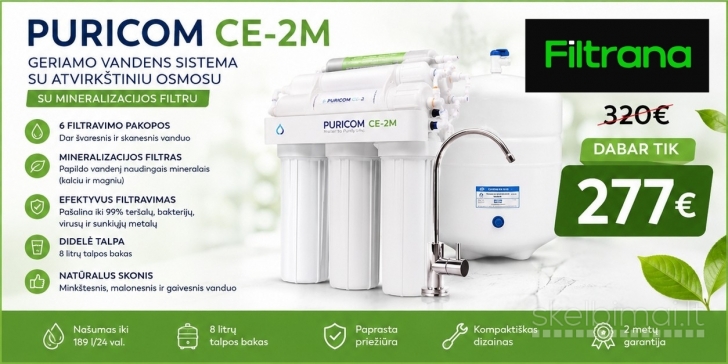 Puricom CE-2M geriamo vandens sistema su mineralizacija