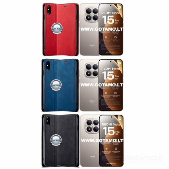 1160 Galant magnetiniai dėklai knygelės Xiaomi Redmi Note 15 Pro 5G