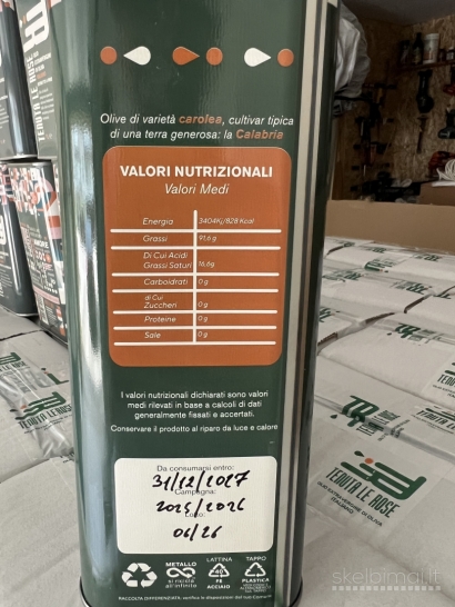 Itališkas Nefiltruotas Extra Virgin alyvuogių aliejus