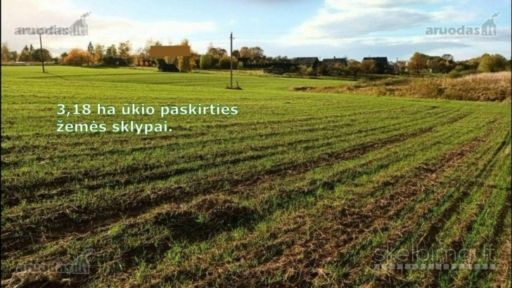 Parduodami du (3.18 ha) žemes ūkio paskirties sklypai