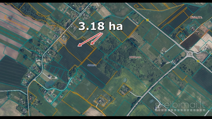 Parduodami du (3.18 ha) žemes ūkio paskirties sklypai