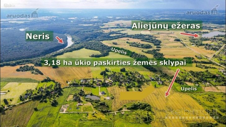 Parduodami du (3.18 ha) žemes ūkio paskirties sklypai