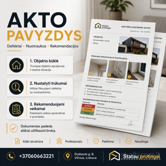 ATLIKTŲ DARBŲ KOKYBĖS VERTINIMO AKTAS
