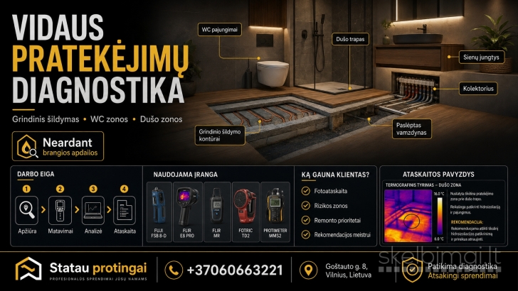 Grindinio šildymo, san. mazų pratekėjimų paieška