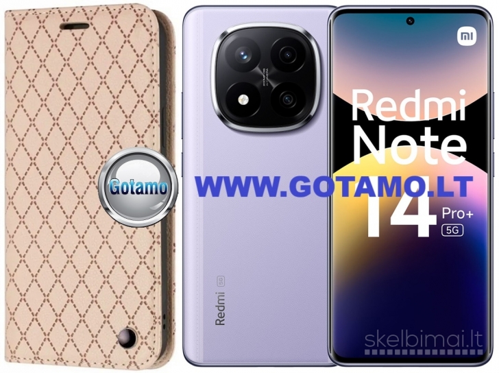 1178 Dalton magnetiniai dėklai knygelės Xiaomi Redmi Note 14 Pro Plus 5G