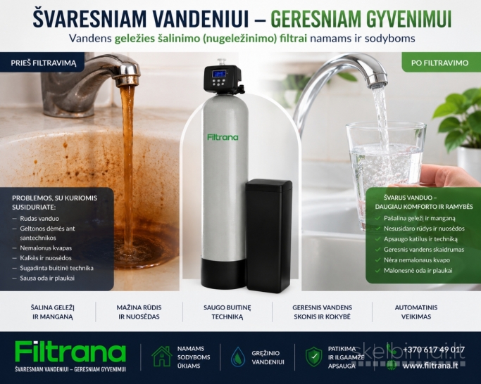 Vandens geležies šalinimo / nugeležinimo filtras namams