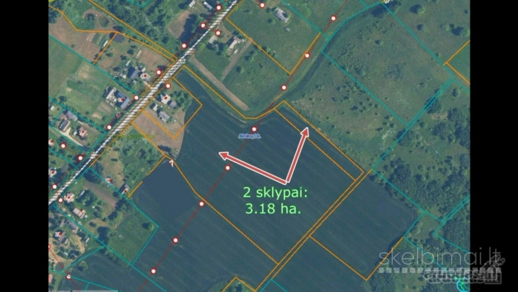 Parduodami du (3.18 ha) žemes ūkio paskirties sklypai. Vilniaus raj.