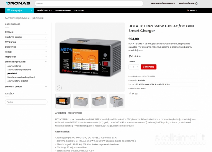 Parduodu FPV drono komplekta