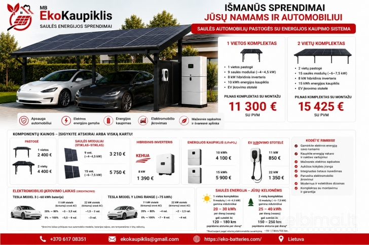  IŠMANI SAULĖS AUTOMOBILIŲ PASTOGĖ