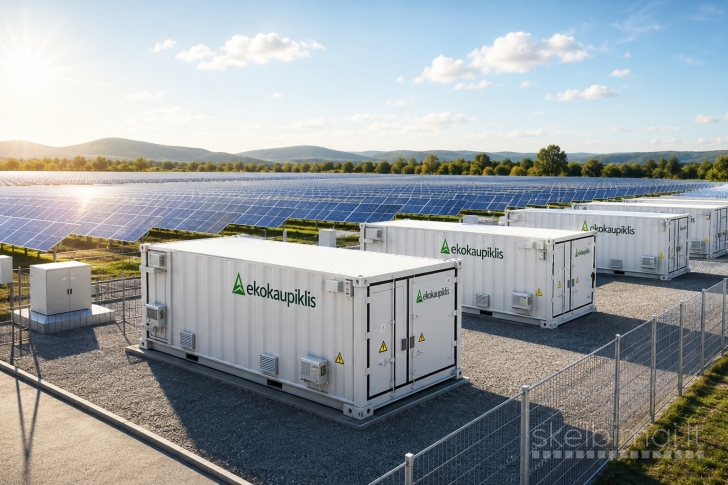 MEGAWATINĖS ENERGIJOS KAUPIMO SISTEMOS SAULĖS PARKAMS IR VERSLUI