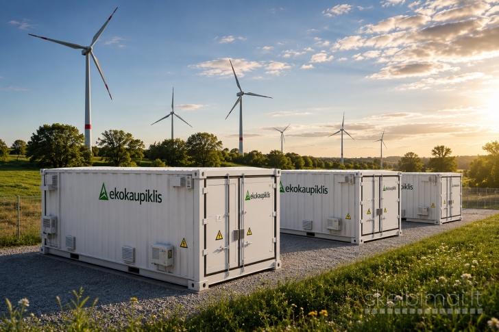MEGAWATINĖS ENERGIJOS KAUPIMO SISTEMOS SAULĖS PARKAMS IR VERSLUI
