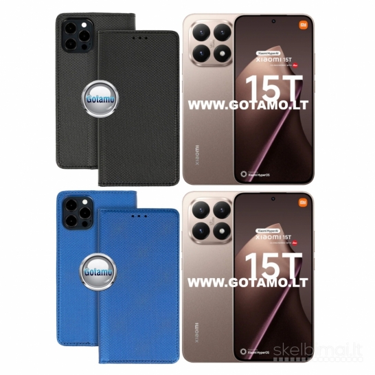 1202 Re-Grid magnetiniai dėklai knygutės Xiaomi 15T WWW.GOTAMO.LT