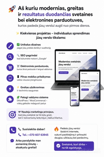 Svetainės ir e. parduotuvės, kurios kelia verslą į viršų
