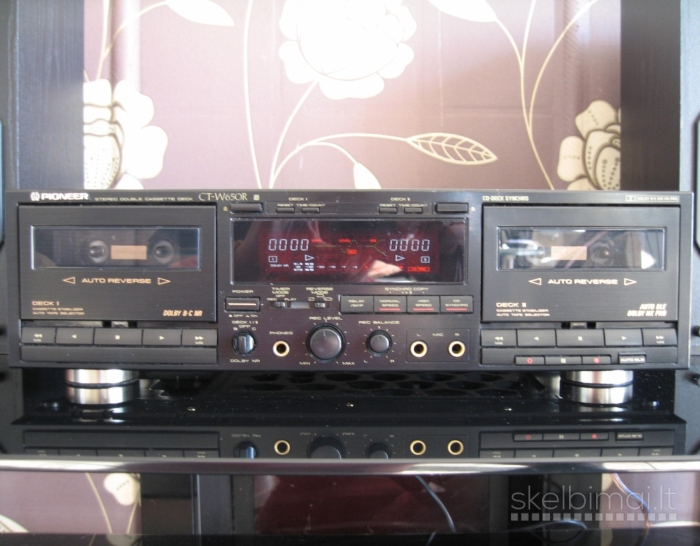 PIONEER CT-W650R Stereo Double Cassette Deck.1991m.Made in Japan.Puikiai veikia.