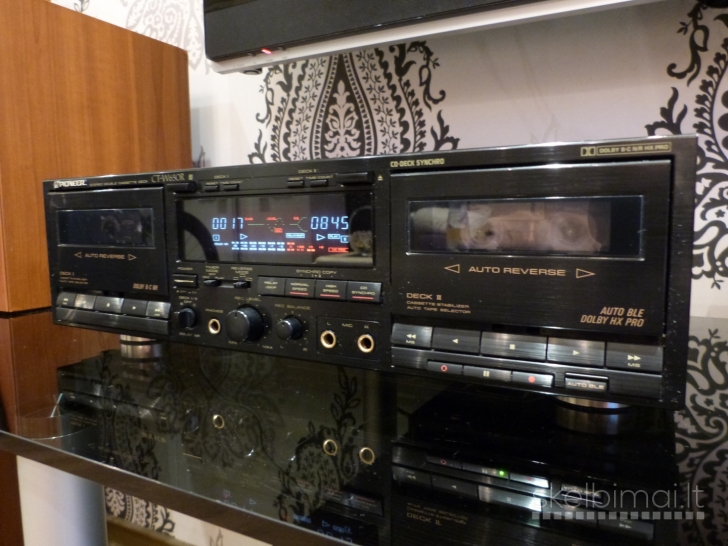 PIONEER CT-W650R Stereo Double Cassette Deck.1991m.Made in Japan.Puikiai veikia.