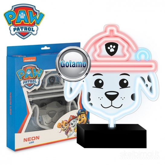 1211 Neoninė LED lempa ant stovo Paw Patrol – Marshall WWW.GOTAMO.LT