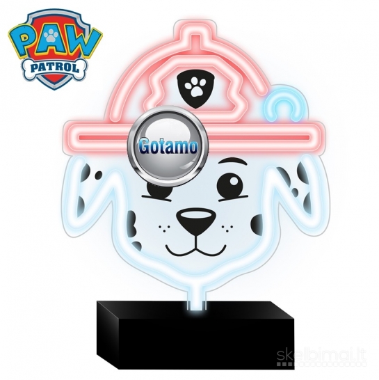 1211 Neoninė LED lempa ant stovo Paw Patrol – Marshall WWW.GOTAMO.LT
